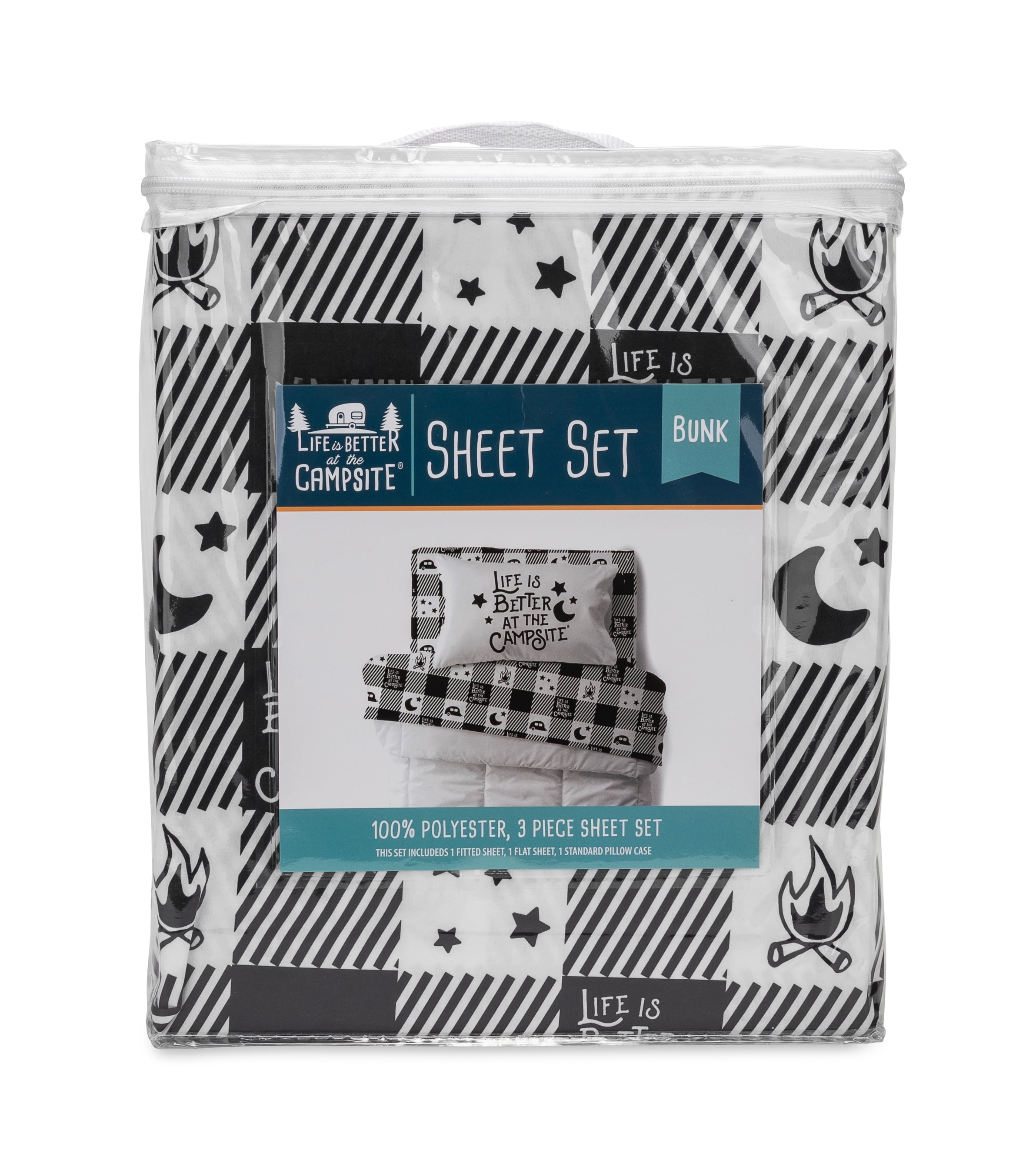 Camco Life Is Better at the Campsite RV Bunk Bed Sheet Set Polyester