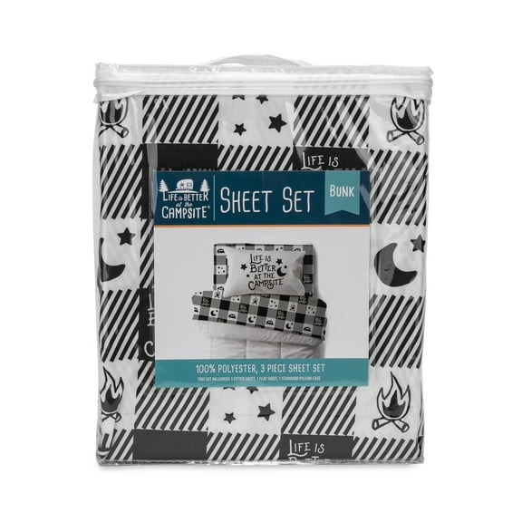 Life Is Better at The Campsite Bunk Bed Sheet Set - Multicolor, Polyester (53475)