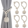 thumbnail image 4 of Alzapaños de algodón para cortinas, decoración de oficina, cortinas, alzapaños 4 piezas beige, 4 of 9
