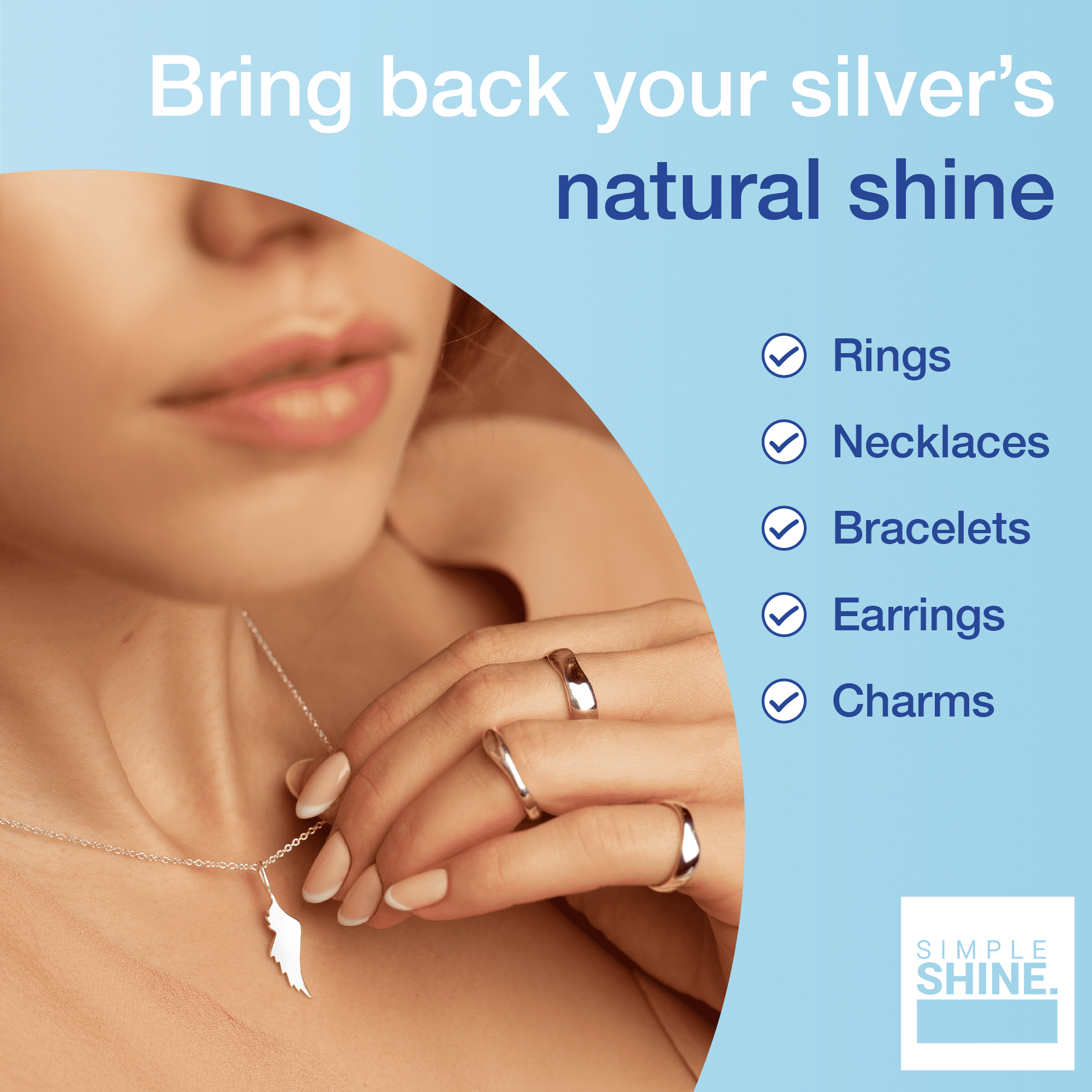Simple Shine. Silver Jewelry Cleaner Solution Dip Sterling Silver Jewlery  Polish Cleaning Best … in 2023
