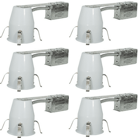 

Pack of 6 - 4 Inch Remodel LED Recessed Can Housing Air Tight IC UL Listed and Title 24 Certified (White) Four Bros Lighting LED-4-RM-IC/6PK