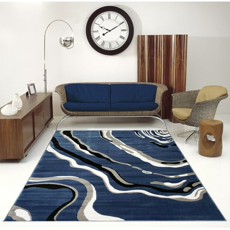 Ladole Rugs Calvin Dark Navy Blue Gray Area Rug 6x9 6 5 X 9 5 Walmart Canada