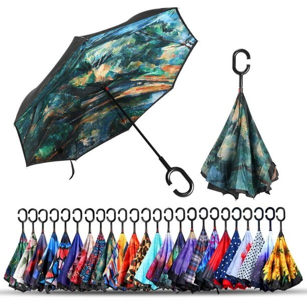 Parapluies inversés à double couche Parapluie pliant inversé Coupe
