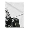 thumbnail image 2 of Motorcycle Soft Flannel Fleece Throw Blanket, Futuristic Custom Motorcycle Image High Technology Unique Modern Lifestyle Graphic, Cozy Plush for Indoor and Outdoor Use, 50" x 60", Black, by Ambesonne, 2 of 5