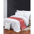 thumbnail image 3 of Bed Runner for Twin Size, Vintage Coral Red Decorative Scarf Throws for Foot of Bed, Farmhouse Retro Solid Color Linen Texture Luxury Bedding Protector Slipcover Bedrunners for Hotel, 71 x 20 Inch, 3 of 6