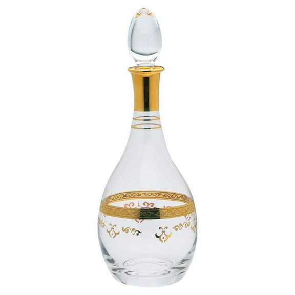 Classic Touch Decor Decanter with Gold Design, 12.5"