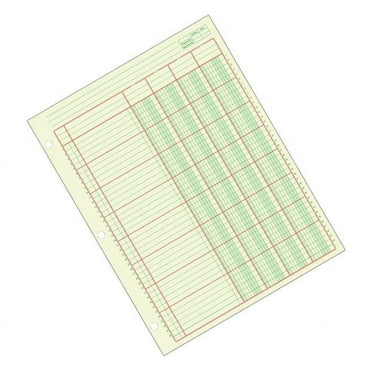 Adams® Analysis Pad, 8 1/2" x 11", 100 Pages (50 Sheets), 4 Columns, Green