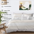 thumbnail image 3 of Gray Beige Stripe Bedding Duvet Cover Set Queen Size 4 Pieces Abstract Line Geometric Simple Bedding Set with Zipper Closure, 1 Comforter Cover 90x90 Inches 1 Flat Sheet & 2 Pillow Cases, 3 of 9