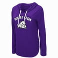 thumbnail image 2 of Women's Colosseum Purple TCU Horned Frogs My Lover Lightweight Hooded Long Sleeve T-Shirt, 2 of 3