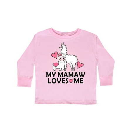 

Inktastic Mamaw Loves Me Llama Gift Toddler Toddler Girl Long Sleeve T-Shirt