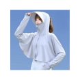 thumbnail image 5 of 2026 New Womens UPF 50+ Sunscreen Lightweight Women Sun Protection Clothing Running SPF Shirts Summer Breathable T Shirts Hooded Crop Lightweight Quick Dry Hoodie Shirts Workout Jacket Outdoor Grey, 5 of 6