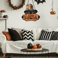 thumbnail image 4 of XINGXIANG Halloween Wooden Hanging Sign - 3 Style Pumpkin Bat Black Cat Door Decor 11.42x11.42 Inch Rustic Wall Plaque for Indoor Outdoor,Halloween Hanging Door Wooden Wall Decor Sign, 4 of 6