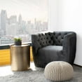 thumbnail image 4 of Allora Mid-Century Modern Tufted Back Velvet Swivel Chair in Gray, 4 of 4