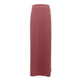 thumbnail image 6 of Women's Basic Plain Stretchy Ribbed Split Full Length Skirt Elastic High Waist Slim Fit Maxi Skirts, 6 of 7