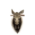 thumbnail image 3 of Popp, Grace 10x18 Black Modern Framed Museum Art Print Titled - Triptych Moose II, 3 of 5