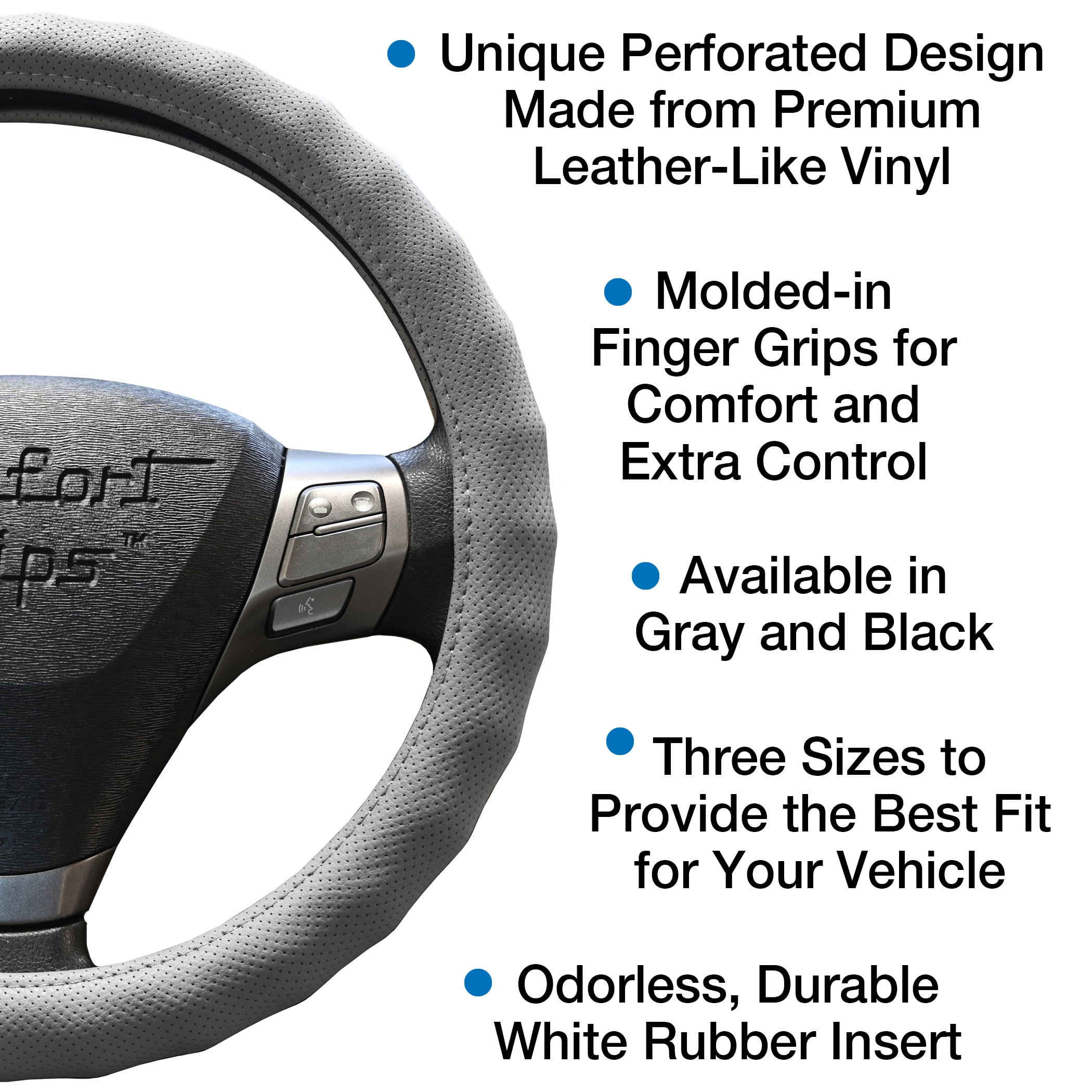 Comfort Grips Steering Wheel Cover - Racing Grip Medium (14.5 - 15.4) Grey