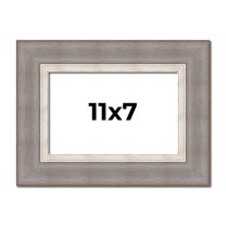 11x7 Frame Grey Real Wood Picture Frame Width 2.75 Inches | Interior Frame Depth 0.5 Inches | Linus