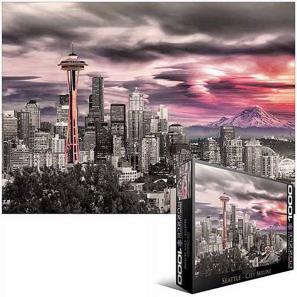 EuroGraphics Seattle City Skyline Jigsaw Puzzle – 1000 Pieces, Iconic Landmark & Waterfront Artwork