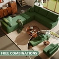 thumbnail image 6 of 140 '' Oversized U-Shaped Chaise Sofa Modern Modular Cloud Couch with Deep Seating Upholstered Sofa for Living Room Bedroom,No Assembly Required, Green(Teddy Fabric), 6 of 9
