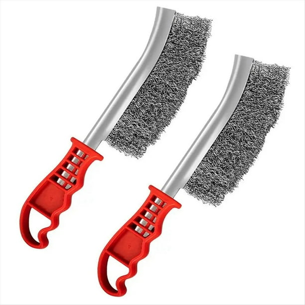 Cepillo de Alambre de Acero Inoxidable, Cepillo Multifuncional para Eliminación de Óxido de Metal, Descontaminación y Pulido, Plateado