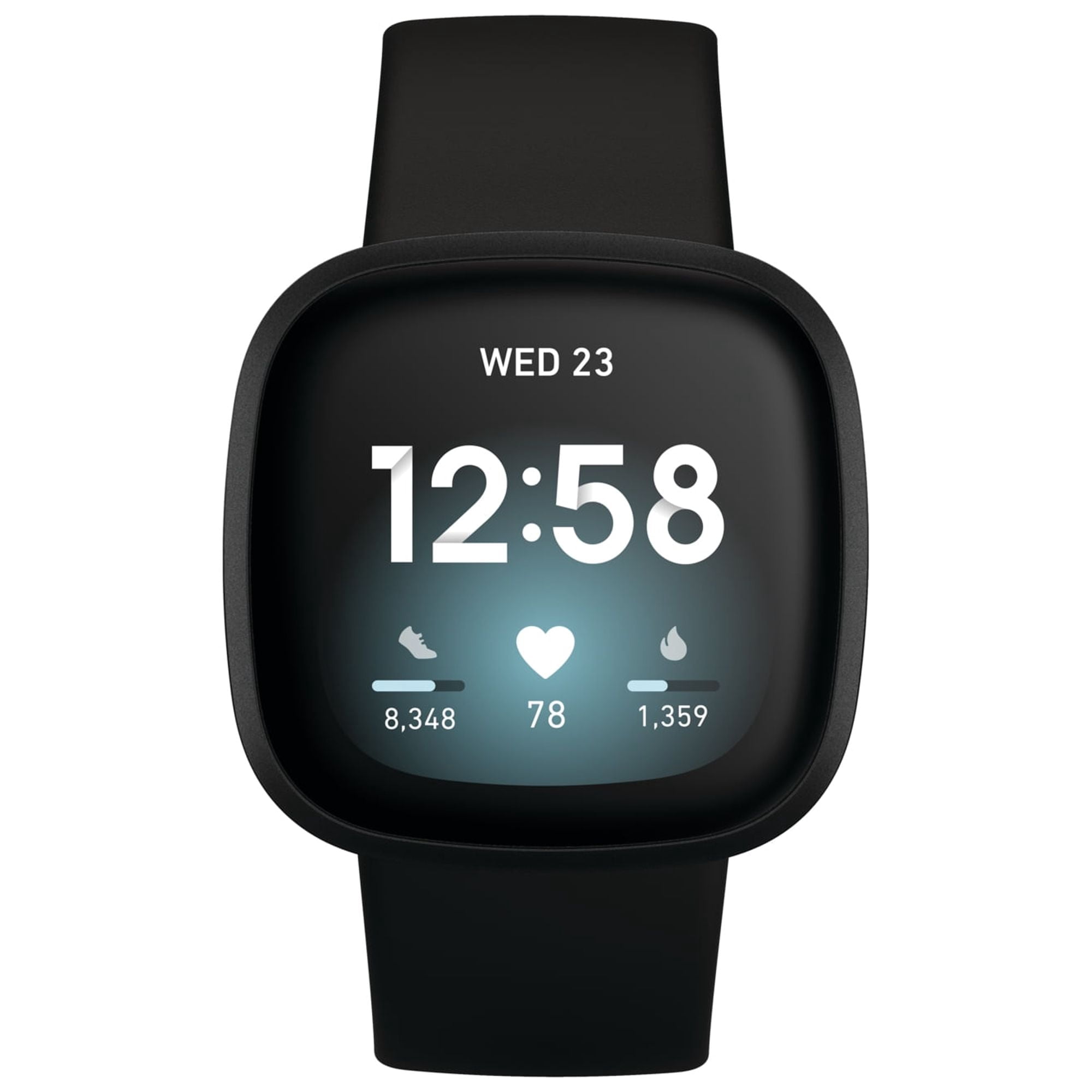Restored Fitbit Versa 3 Fitness Smartwatch (WiFi) Black Aluminum (Refurbished)