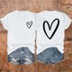 thumbnail image 2 of Tops Cortos para las Mujeres, Casual Impreso Delantero Corto Espalda Larga Manga Corta Raglan Cuello Redondo Blusa Hecha de Poliéster, Tops Largos para las Mujeres, 2 of 3