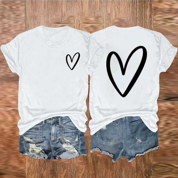 CaiJunJia T Shirts for Women Graphic,Womens T Shirts Short Sleeve Crew Neck Tops Casual Loose Basic Tee Shirts 2024 Summer Trendy Outfits