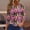 Pink, variant on Women’s Fall Thanksgiving 3/4 Sleeve Pumpkin Graphic Tee Funny Halloween Shirt Crew Neck Loose Fit Tunic Top Vintage Casual Blouse Spooky Season 1 Pack, Dark Purple,S