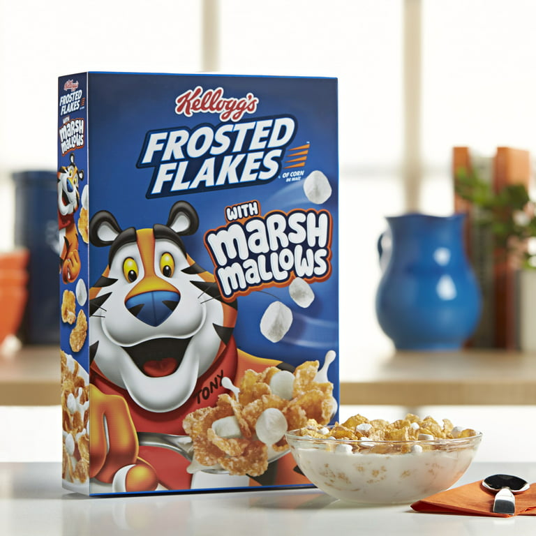 Kellogg's Breakfast Cereal, Frosted Flakes with Marshmallow, Original with  Marshmallows, 13.6 Oz 