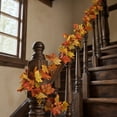 thumbnail image 5 of Artificial Maple Leaf Garland Fall Thanksgiving Decor, 78.7 Inch Orange Faux Leaf Vine 36 Branches For Railing Door Frame Fireplace Wall, Autumn Harvest Hanging Decor, 5 of 7
