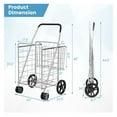 thumbnail image 5 of Folding Shopping Cart with Wheels - Heavy Duty Metal Utility Cart with Dual Baskets, 88lbs Capacity - Portable Grocery Laundry Cart for Home & Travel, 5 of 9