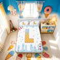 thumbnail image 4 of Meiyoeat Kawaii Ice Cream Baseball King Sheets for Women Girls Boys, Cute Blue Donut L Letter Bedding, 4 Pieces, 4 of 5