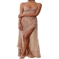 thumbnail image 1 of EIMELI Robe Maxi Fendue Sexy Y2K Fée Bretelles Spaghetti Robe Florale Fluide Plage Sortie avec Foulard, 1 of 7