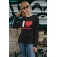 thumbnail image 2 of Old Glory Womens Halloween I Heart Horror Movies Long Sleeve Graphic T Shirt, 2 of 6