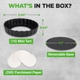 thumbnail image 7 of NutriChef Mini Tart Pans 10 Nonstick Molds With Removable Bottoms | 4 Inch Heavy Duty Steel Quiche Pans | Oven & Dishwasher Safe | Fluted Sides for Sweet & Savory Foods | Includes 200 Parchment Papers, 7 of 7