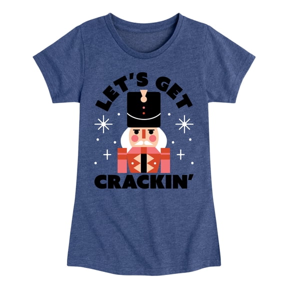 Instant Message - Lets Get Crackin Nut Cracker Christmas Fitted Short Sleeve Graphic T-Shirt