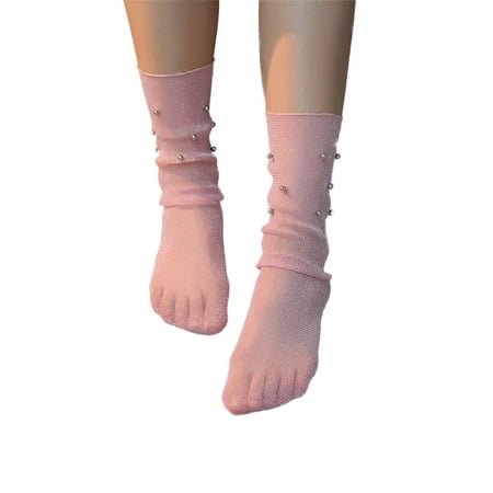 

1 Pair Women s Socks Creative Casual Sheer Socks Knee Highs Slouch Socks for Summer