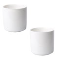 thumbnail image 4 of 2 macetas de cerámica de color blanco lechoso para escritorio, para plantas suculentas, para el hogar., 4 of 6