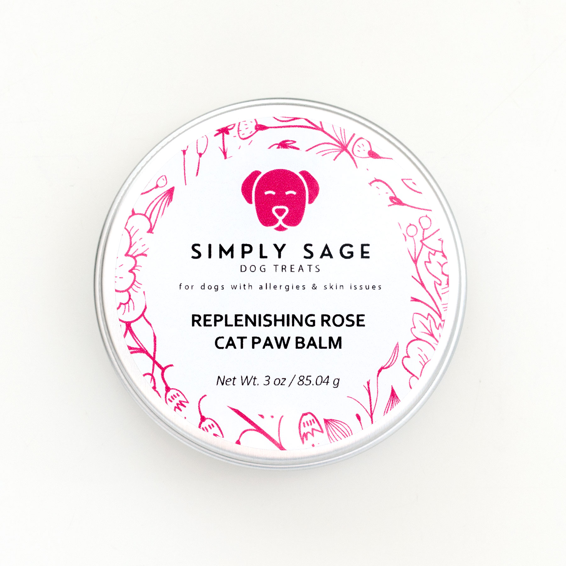 Simply Sage Replenishing Rose Cat Paw Balm, Heals Dry Cracked Paw Pads