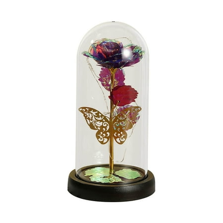 

Valentine S Day Gift Rose Decoration Transparent Acrylic Cover Light Emitting Decoration Creative Light Emitting Glass Cover Decoration
