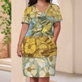 thumbnail image 3 of Colorful Floral Bohemia Summer Sundress for Curve Women Casual Pattern Plus Size V Neck Short Sleeve Loose Fit Oversize Dresses, 3 of 5