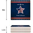 thumbnail image 3 of FMSHPON Independence Day American Flag Set of 8 Coaster for Drinks, Absorbent Ceramic Stone Coasters Cup Mat with Cork Base for Home Kitchen Room Coffee Table Bar Decor, 3 of 4