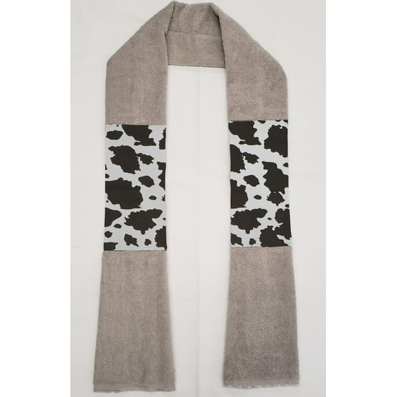 Black & White Cow Spots Kitchen Towel Boa / Scarf (Gray)