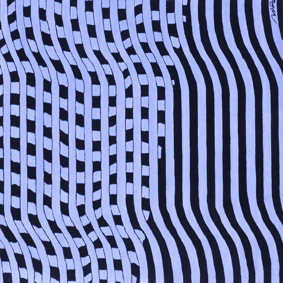 Ahgly Company Machine Washable Indoor Square Abstract Blue Contemporary Area Rugs, 7' Square