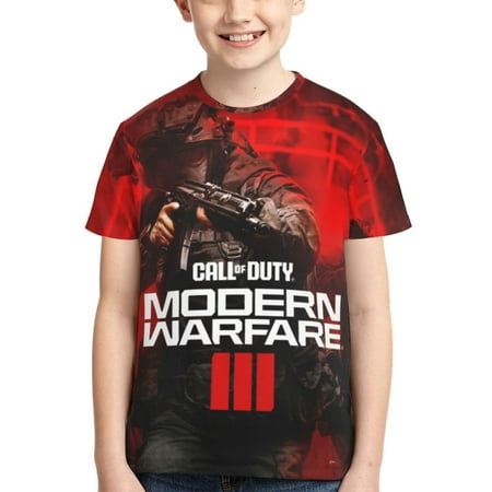 Youth Call Of Duty Modern Warfare T-Shirt 3d Printed Crewneck Graphic Short Sleeve Tees For Boys Girls
