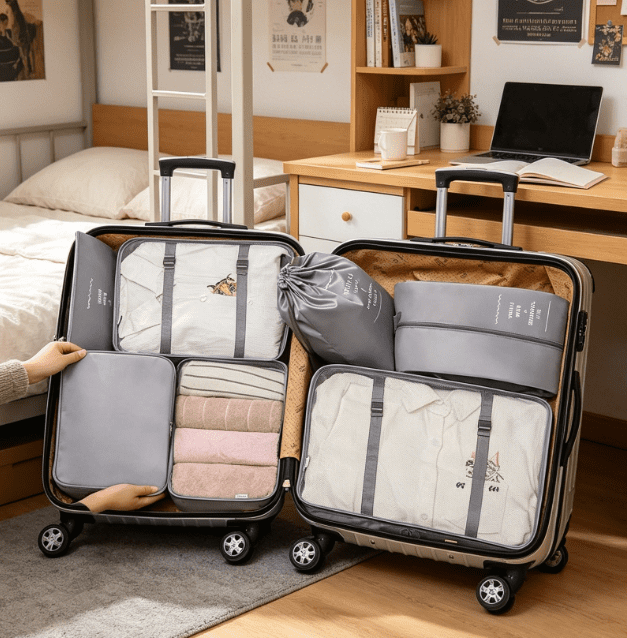 7 Set Travel Packing Cubes, Luggage Organizer Bags, Multi-Size Storage Pouches for Clothes, Shoes, Underwear, Cosmetics, Suitcase Organizer for Travel