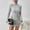 *Gray, variant on ClodeEU Women's Winter New High Neck Bodycon Dress, Fashion Ribbedwith Long Sleeve Mini Knit Dresses Beige,Womens Plus M