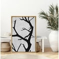 thumbnail image 2 of PixonSign Framed Canvas Print Wall Art Twisted Black Branches on Gray Background Floral Wilderness Illustrations Minimalism Modern Multicolor Dark for Living Room, Bedroom, Office - 24"x36" Natural, 2 of 5