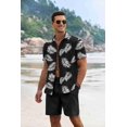 thumbnail image 5 of COOFANDY Men's Summer Beach Outfits 2 Piece Short Sleeve Shirts and Shorts Vacation Texture Linen Sets for Men, 5 of 6