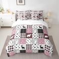 thumbnail image 2 of Homewish Deer Moose Bear Bedding Comforter Set 7pcs for Teens, Rustic Jungle Hunting King Bedding Sets, Pink Rustic Plaid Reversible Bed Sheets, Luxury Bedroom Decor, 2 of 7